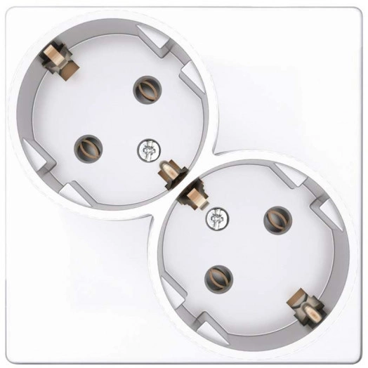 Розетка 2-м СП Simon24 16А IP20 2х2P+E Schuko без защ. шторок механизм бел. Simon 2450459-030