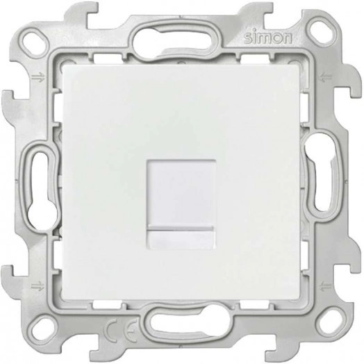 Розетка телефонная СП Simon24 RJ11 IP20 механизм бел. Simon 2410480-030