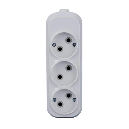 Колодка удлинителя 3-м 10А без заземл. АБС-пластик бел. TOKOV ELECTRIC TKE-C01-KU3