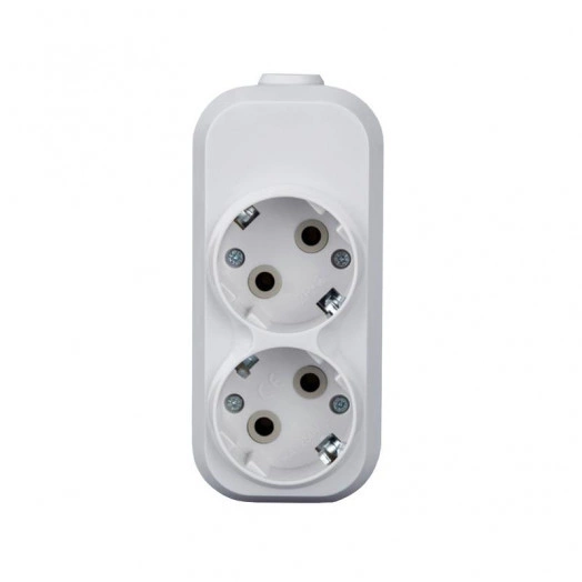 Колодка удлинителя 2-м 16А с заземл. АБС-пластик бел. TOKOV ELECTRIC TKE-C01-KU2-Z