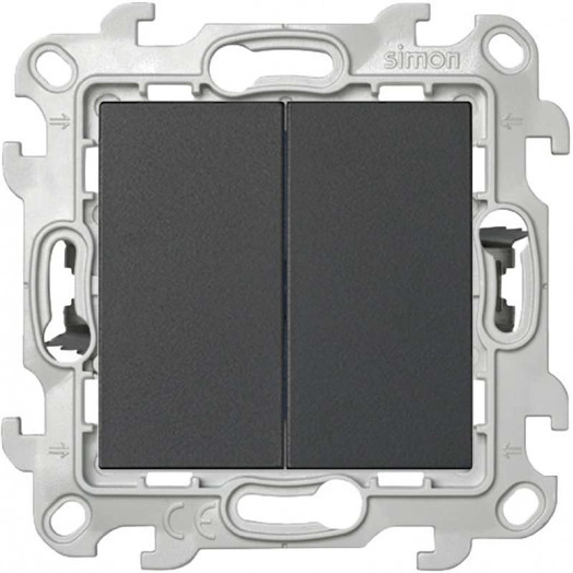 Выключатель 2-кл. 1п 2мод. СП Simon 24 Push&Go 10А IP20 механизм графит Simon 2420398-038