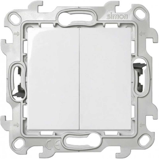 Выключатель 2-кл. 1п 2мод. СП Simon 24 Push&Go 10А IP20 механизм бел. Simon 2420398-030