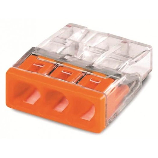 Клемма строительно-монтажная EU2.5 413 прозр. 3 отверстия (блист.10шт) TOKOV ELECTRIC TKE-EU2.5-413/BL10