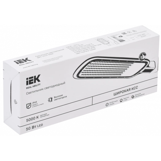 Светильник светодиодный ДКУ 1012-50Ш 5000К IP65 сер. IEK LDKU1-1012-050-5000-K03