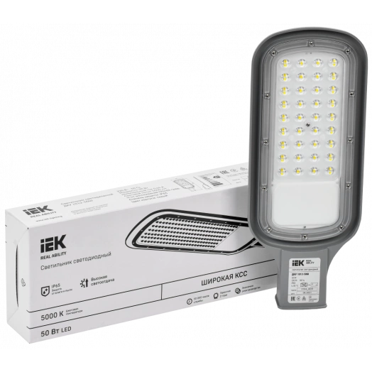 Светильник светодиодный ДКУ 1012-50Ш 5000К IP65 сер. IEK LDKU1-1012-050-5000-K03