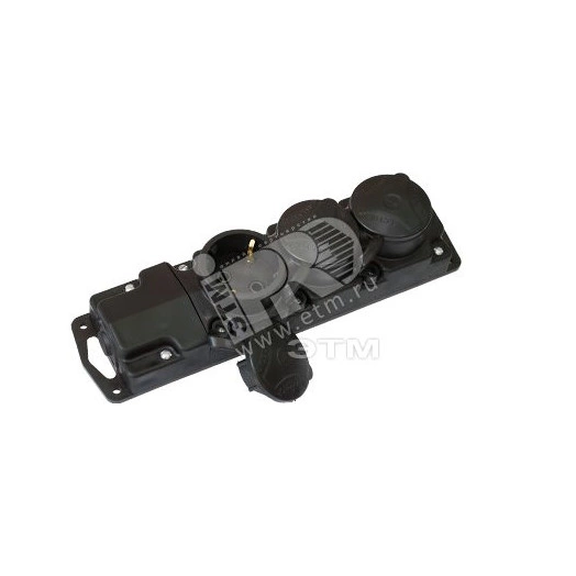 Беларусь Розетка тройная переносная каучук с защитными крышками 2P+E 1х16А IP45