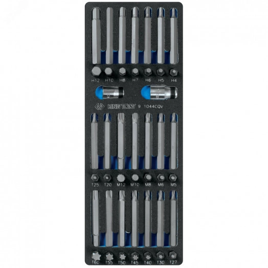 Набор вставок (бит) 10 мм, TORX, SPLINE, HEX, ложемент, 44 предмета
