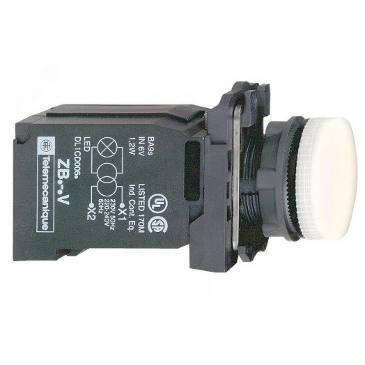 Лампа сигнальная 22мм 230В белая