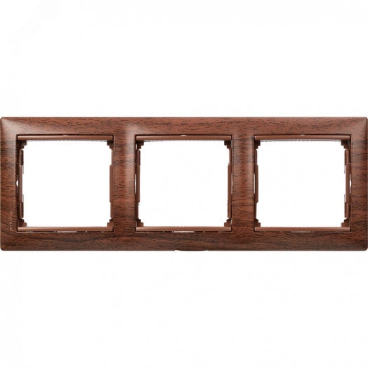 VALENA Рамка 3 поста горизонтальная тонированное дерево