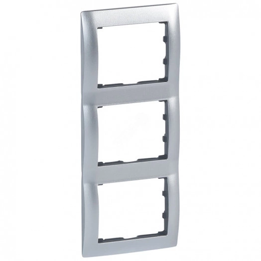 Galea Life Рамка 3 поста вертикальная алюминий