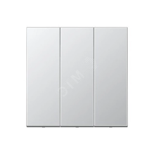 Клавиша 3-я для 3-х клавишных выключателей  без подсветки. Серия LS990  Материал- металл  Цвет- алюминий