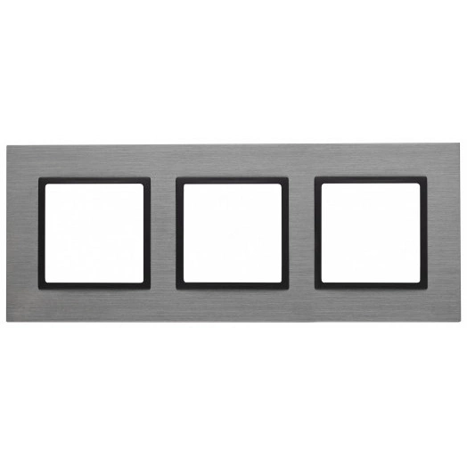 Рамка на 3 поста, металл, Эра Elegance, титан+антр, 14-5203-42