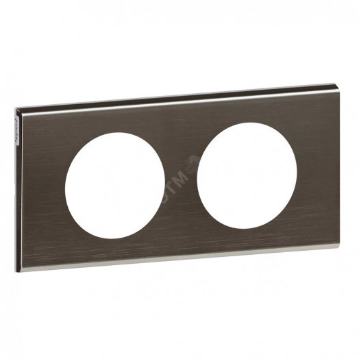 Рамка, двухпостовая, черный никель