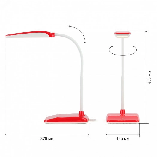 NLED-447-9W-R Светильники настольные ЭРА наст.светильник NLED-447-9W-R красный