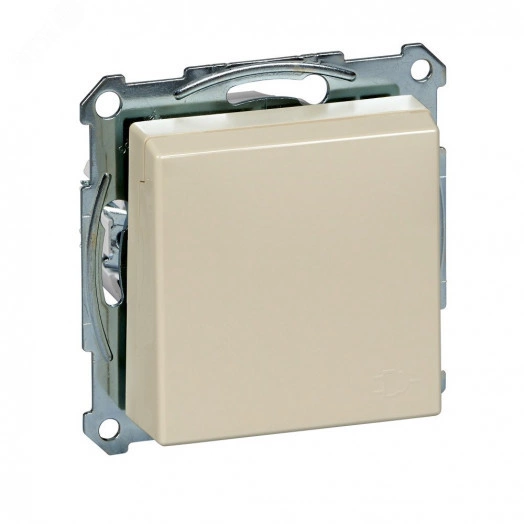 Механизм розетки Schuko с крышкой бежевый