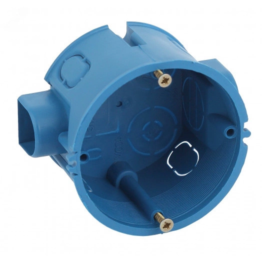 Коробка установочная КУТС 68х45мм для твердых стен саморез., стыковочные узлы синяя IP20 ЭРА