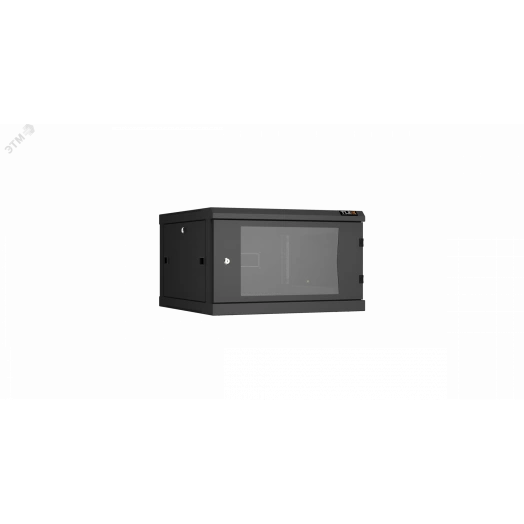 Шкаф настенный разбор TLK 19д 6U стеклянная дверь Ш600хВ370хГ600мм черный