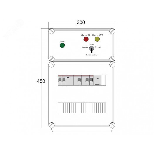 Щит управления электрообогревом DEVIBOX HR 2x4400 D330 (в комплекте с терморегулятором и датчиком температуры)
