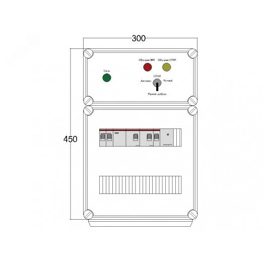 Щит управления электрообогревом DEVIBOX HR 2x4400 D330 (в комплекте с терморегулятором и датчиком температуры)