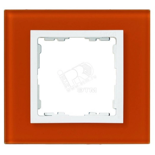 Рамка на 3 поста, S82N, оранжевый - белый (стекло)