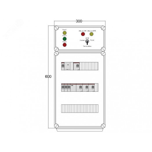 Щит управления электрообогревом DEVIBOX HR 4x1700 D330 (в комплекте с терморегулятором и датчиком температуры)