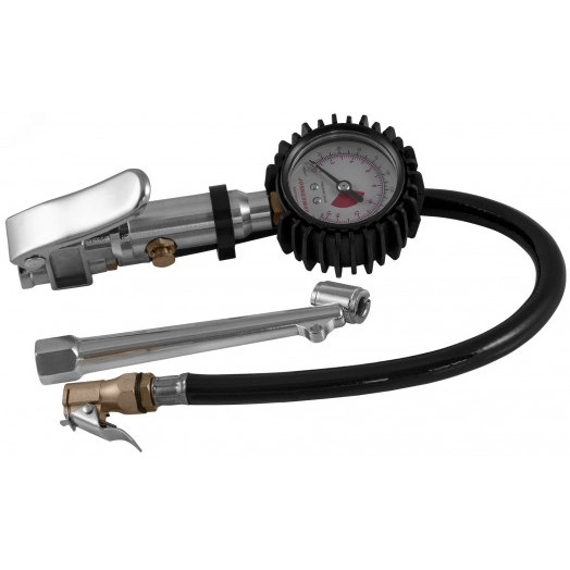 Манометр для контроля давления и подкачки шин с насадкой-удлинителем для г/а, шланг 300 мм
