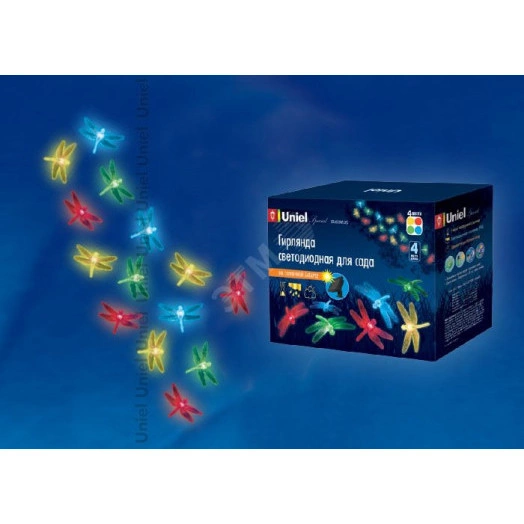 Светодиодный садовый светильник USL-S-123/PT4000 cадовая гирлянда на солнечной батарее Dragonflies Special Uniel