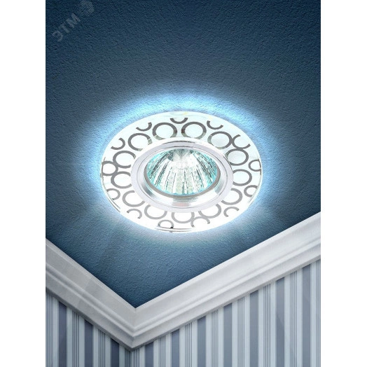 DK LD46 SL  Точечные светильники ЭРА декор cо светодиодной подсветкой MR16, зеркальный