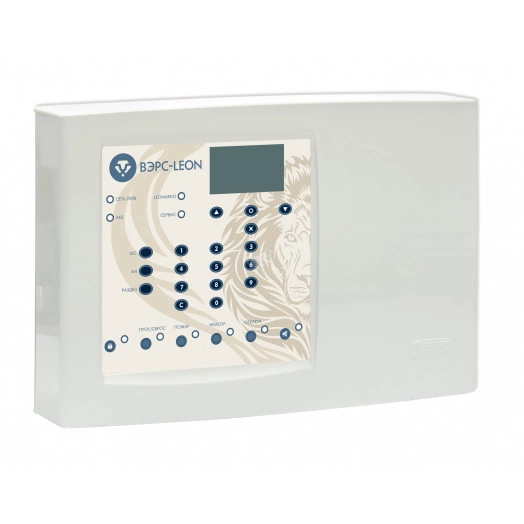 Прибор приемно-контрольный охранно-пожарный адресный ВЭРС-LEON, 2 адресных линии/кольцо, поддержка до 180 извещателей LEONARDO, 16 пороговых шлейфов сигнализации