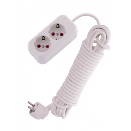 Удлинитель с заземлением 2 входа 7 метров