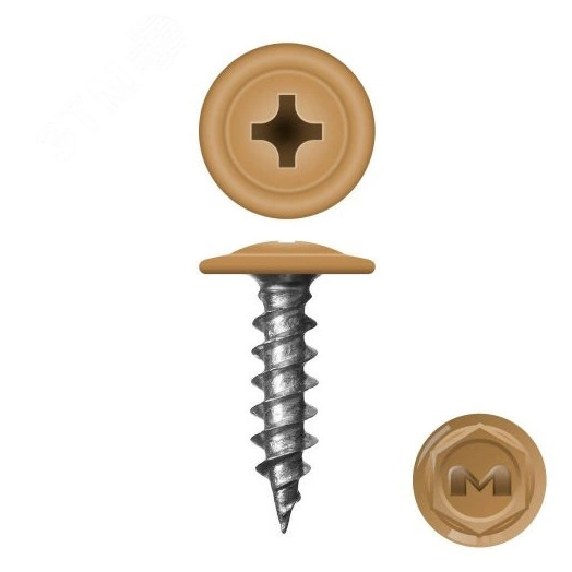 Саморез металл/металл 4.2х19 пресс-шайба острый RAL1011