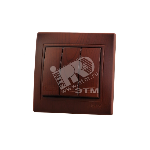 Мира Выключатель трехклавишный вишня