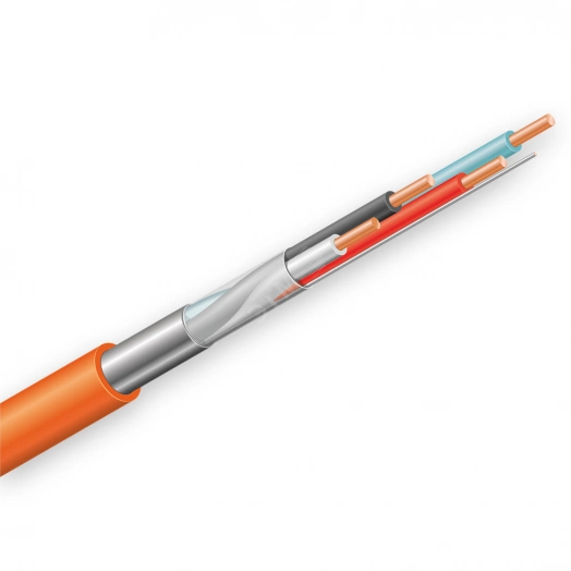 Кабель КПСЭнг(А)-FRLS 2х2х0.5 монтажный для ОПС и СОУЭ не поддерживающий горения экранированный огнестойкий 2 пары 0.5мм.кв