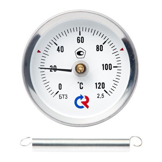 Термометр биметаллический накладной БТ-30.010 0-100С кл.2.5