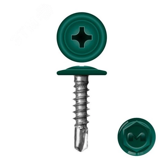 Саморез металл/металл 4.2х25 пресс-шайба сверло RAL6005