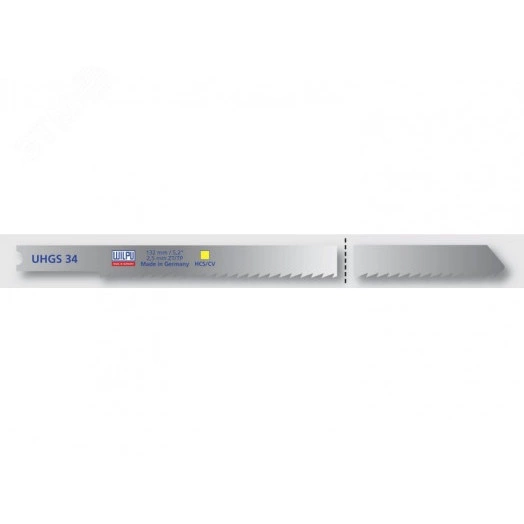 Пилка для лобзика UHGS 34 х5шт/уп особо длинное для дерева до 80мм (быстрый рез)