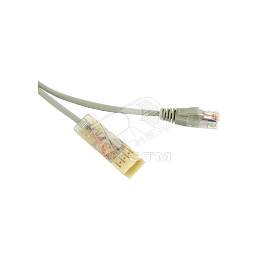 Патч-корд 110 тип-RJ45 2 пары Ethernet LSZH серый (1м)