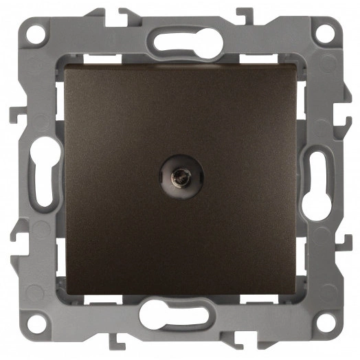 Розетка TV проходная, Эра12, бронза, 12-3102-13