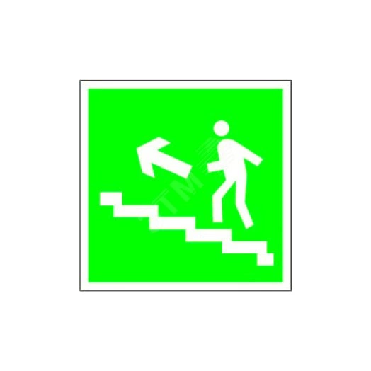 Наклейка Напр. к эвакуац. выходу по лестн. вверх (лев.) NPU-2424.E16