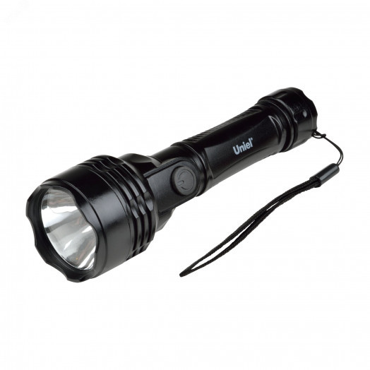 S-LD044-C Black Фонарь Uniel серии Стандарт «Simple Light — Gambit», пластиковый корпус, 0,5 Watt LED, упаковка — кламшелл, 2хАА н/к, цвет черный