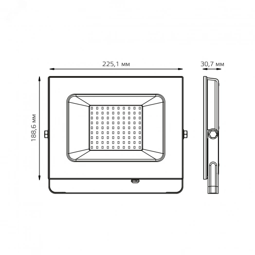 Прожектор светодиодный ДО-70 Вт 7175 Лм 4000К IP65 175-265 В черный LED Elementary Gauss