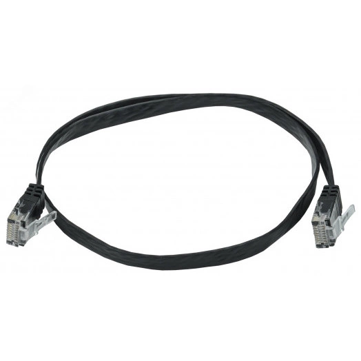 Шнур коммутационный ITK плоский кат.6 UTP 0,5м чёрный