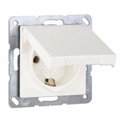 ECO Штепсельная розетка SCHUKO 16A, 250V с крышкой  белая