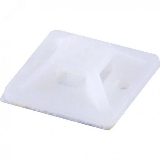 Площадка самоклеющаяся 25x25 мм, под хомуты, белый