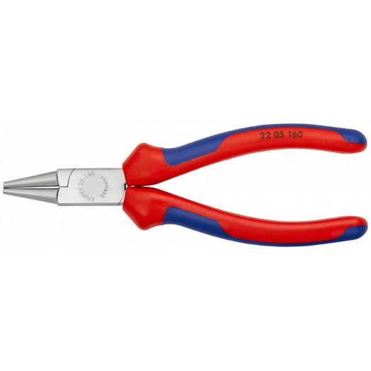 Круглогубцы губки 3x30 мм L-160 мм хромированные двукомпонентные рукоятки KN-2205160