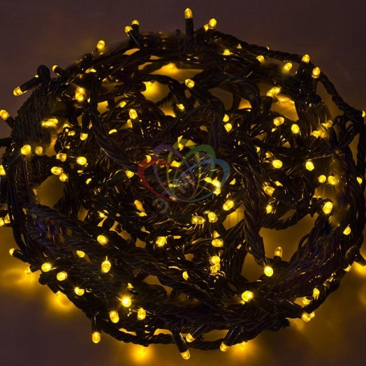 Гирлянда профессиональная Твинкл Лайт 2х40LED желтый черный провод