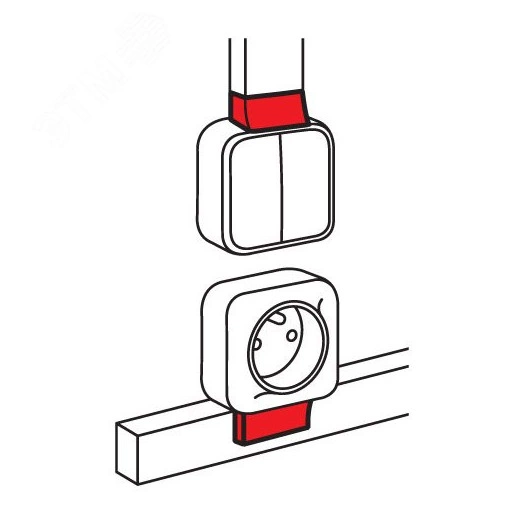 Адаптер QUTEO для кабель-канала 15x10мм