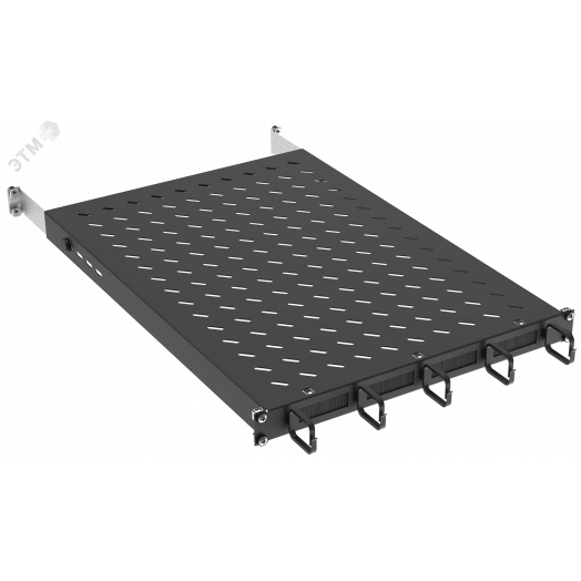 Полка стац. 19д 1U орг. щет. 120кг 850мм черная ITK by ZPAS