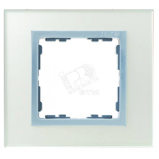 Рамка на 1 пост, S82N, серебро - алюминий (стекло)