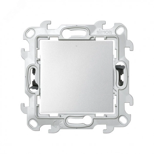 Переключатель (проходной) с подсветкой 10AX 250В~ с системой Push&Go цвета алюминий S24 Harmonie